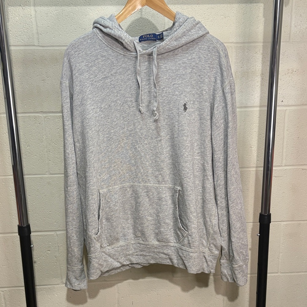 Polo by Ralph Lauren Light Gray Men's Hoodie hooded sweatshirt XL 100% cotton